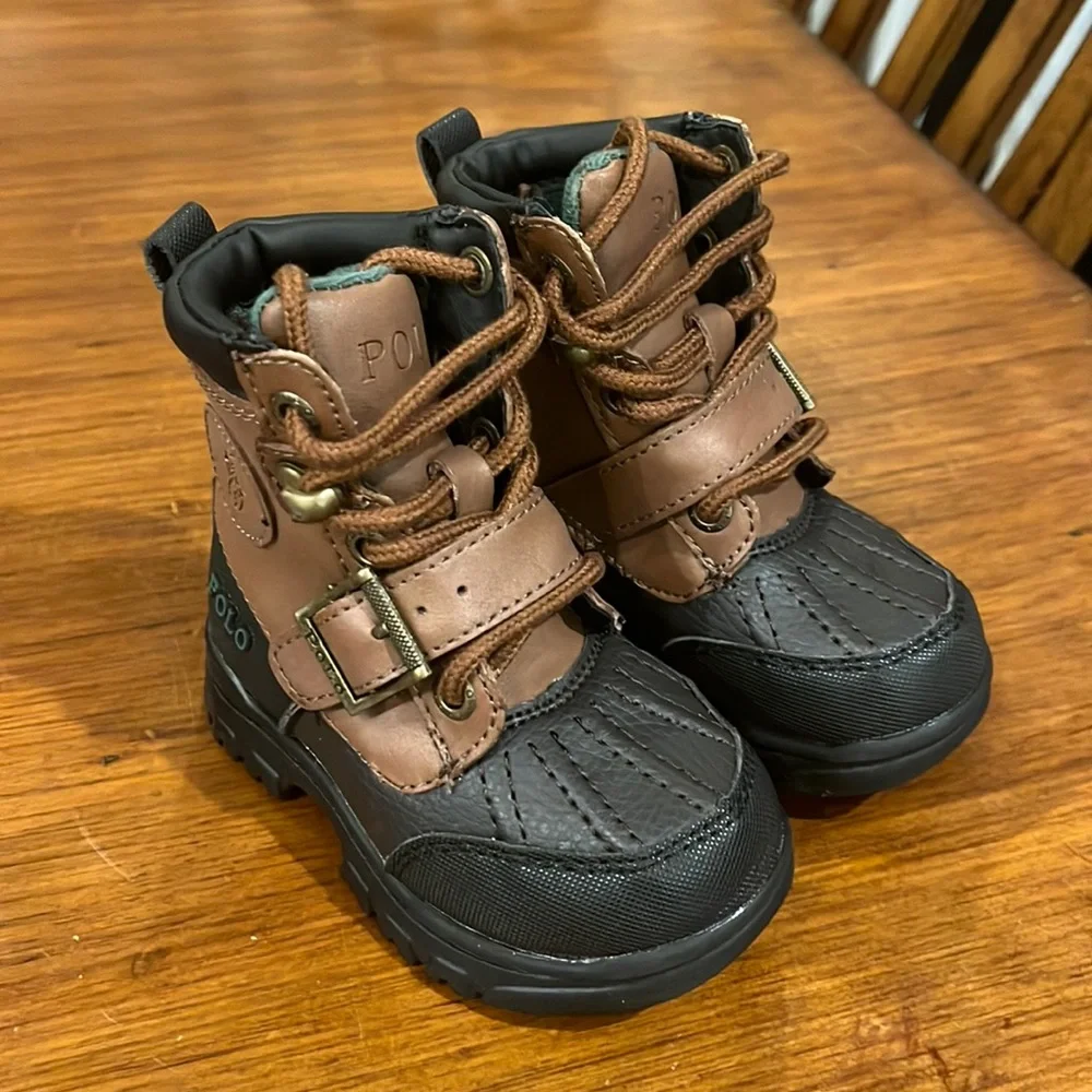 Polo Ralph Lauren Colbey Boots Tan new Preschool Toddlers Size 5 Boys Girls